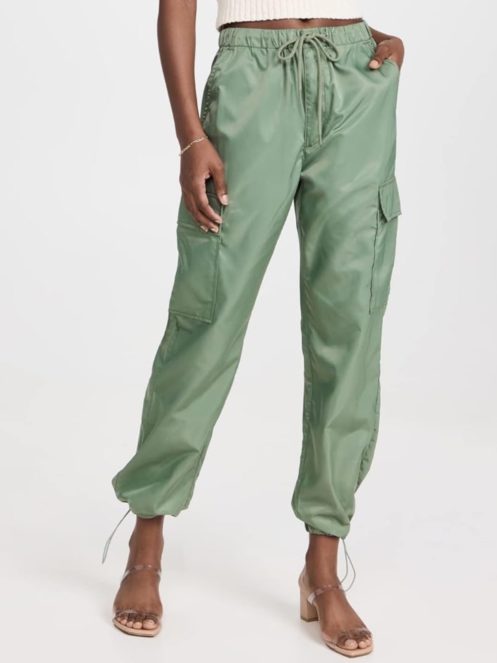 Utility Cargo Jogger Pants in Sage Green